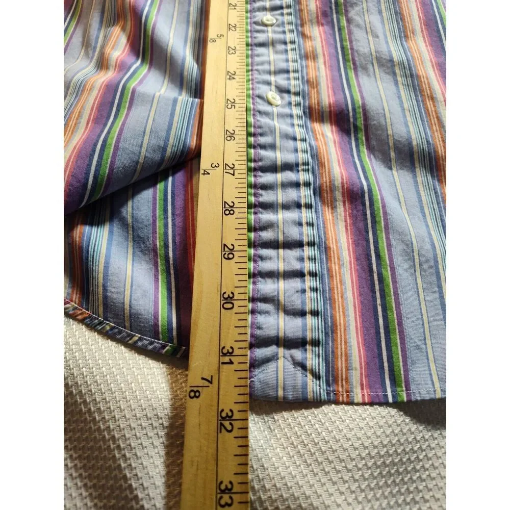 Polo Ralph Lauren Regent Shirt Men's Large Cotton Stripes 16.5 34/35 962 - Picture 4 of 8